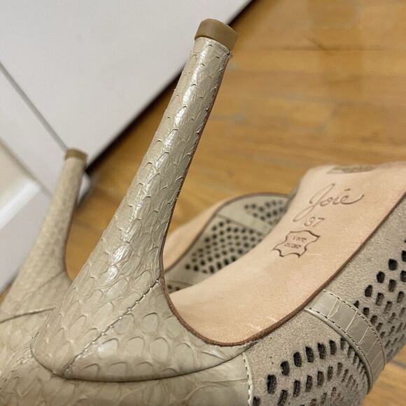 JOIE Shari Basic Buff Leather Stiletto Peep Toe EU Size 37 / US Size 6.5 - Picture 9 of 10